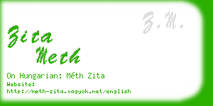 zita meth business card